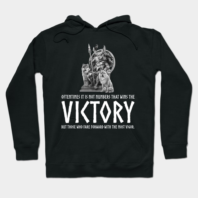 Inspiring Viking Mythology Proverb - Victory Norse God Odin Hoodie by Styr Designs